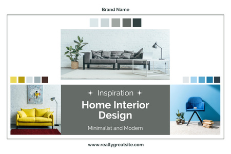 Minimalist and Modern Interior Designs Palettes Mood Board Design Template