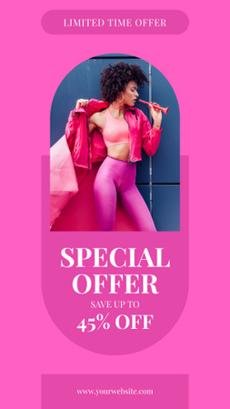 Designvorlage Special Offer of Women's Sportswear für Instagram Story
