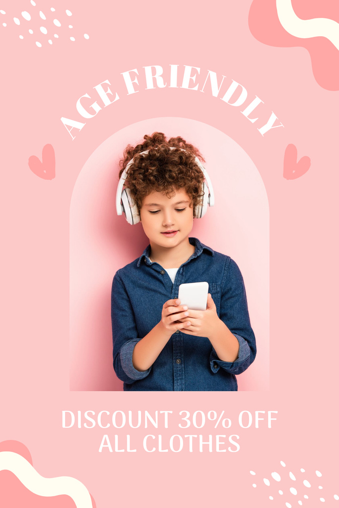 Stylish Clothes For Children With Discount Pinterest Design Template