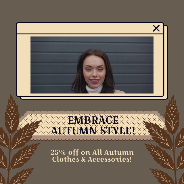 Designvorlage Autumn Style Wear Offer on Brown für Animated Post