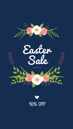Easter Discount Offer with Tender Flowers Instagram Story Design Template