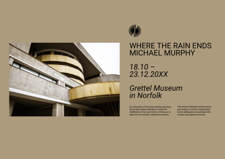 Art Exhibition Invitation with Modernist Building Poster B2 Horizontal Design Template