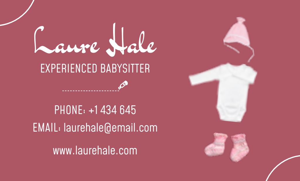 Experienced Babysitting Services Offer Business Card 91x55mmデザインテンプレート