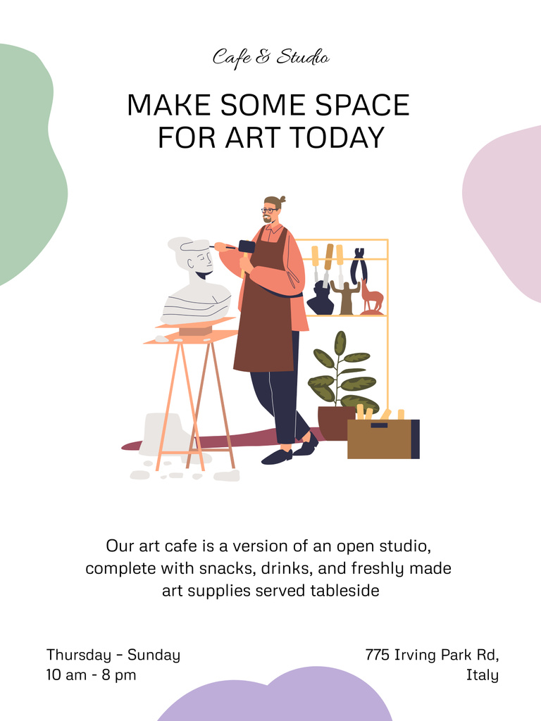 Thrilling Art Cafe and Gallery Promotion Poster 36x48in Design Template