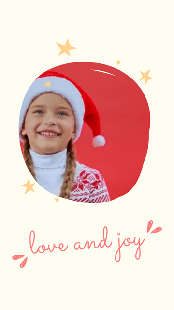 Designvorlage Cute Child in Santa's Hat für Instagram Video Story