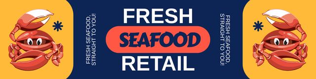 Designvorlage Offer of Fresh Seafood Retail für Twitter