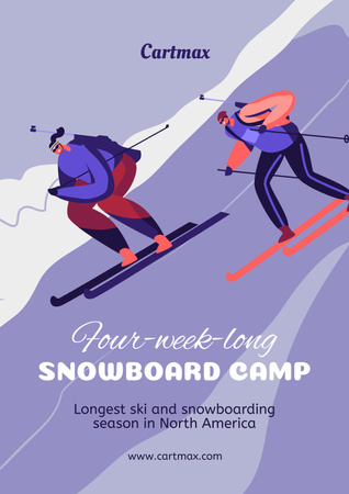 Snowboarding Camp advertisment Poster Design Template