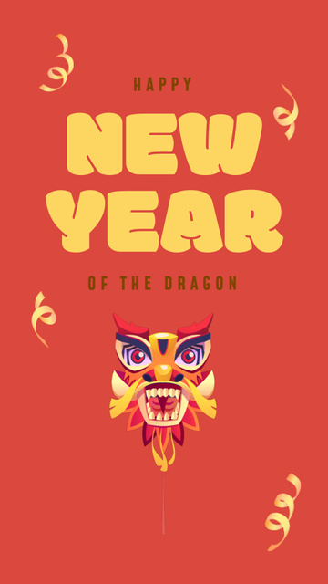 Happy Chinese New Year of Dragon Instagram Video Story – шаблон для дизайну