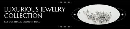 Ad of Luxurious Jewelry Collection In Black Ebay Store Billboard Design Template