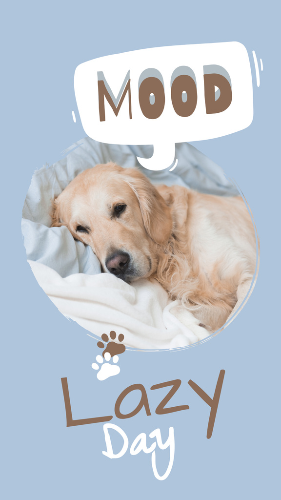 Designvorlage Funny Lazy Retriever on Grey für Instagram Story