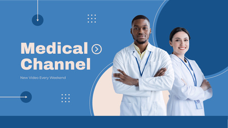 Designvorlage Medical Channel Promotion with Doctors für Youtube