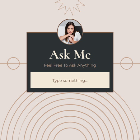 Template di design Get To Know Me Form with Young Woman Instagram