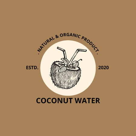 Advertisement for Natural Coconut Water
 Logo Design Template