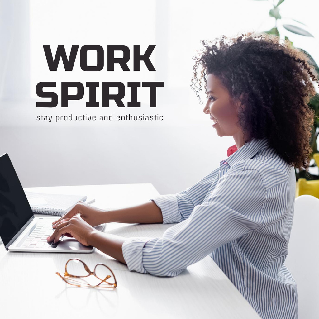 Inspirational Phrase for Work Spirit Instagram Modelo de Design