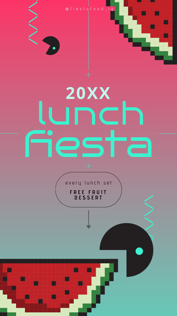 Ontwerpsjabloon van Instagram Story van Invitation to Lunch Fiesta