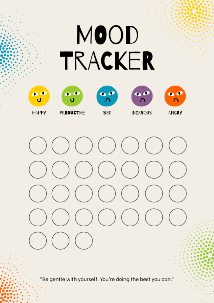 Mood Tracker with Cute Emoticons Schedule Plannerデザインテンプレート