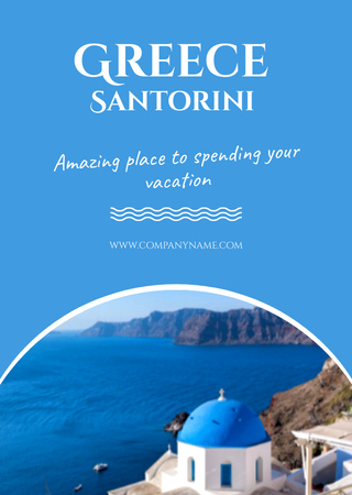 Travel Tour Ad with Beautiful Seascape Postcard A6 Vertical Design Template