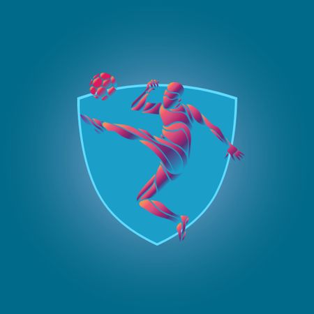 Platilla de diseño Emblem with Football Player Logo