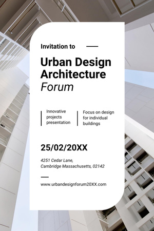 Stairs in modern building on Architecture Forum Invitation 6x9in Πρότυπο σχεδίασης