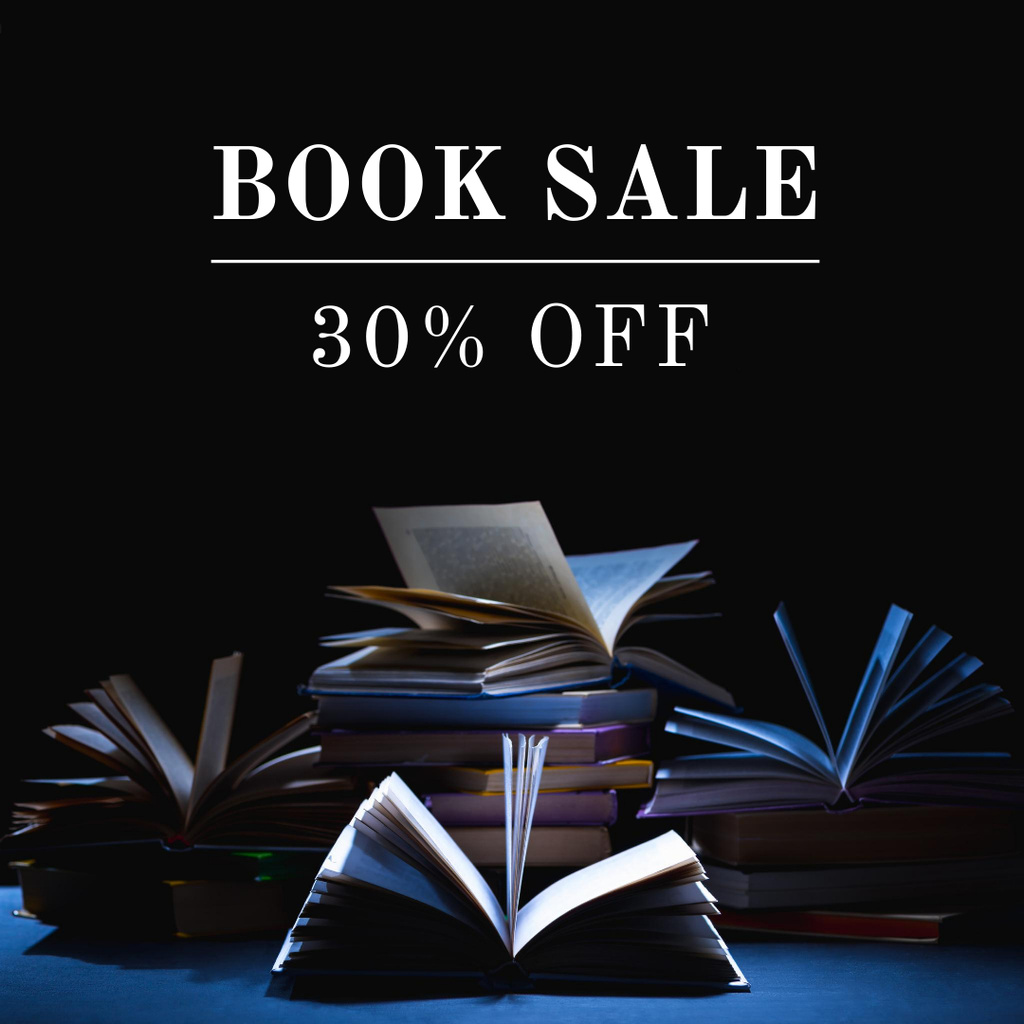 Ontwerpsjabloon van Instagram van Remarkable Books Discount Ad