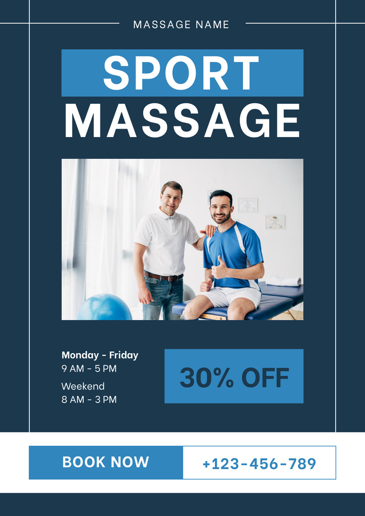 Sports and Medical Massage Offer Poster Tasarım Şablonu