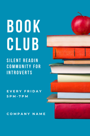 Introvert book club Invitation 6x9in tervezősablon
