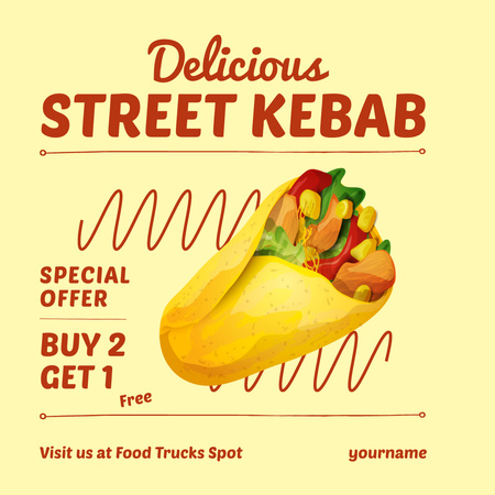 Offer of Delicious Street Kebab Instagram tervezősablon