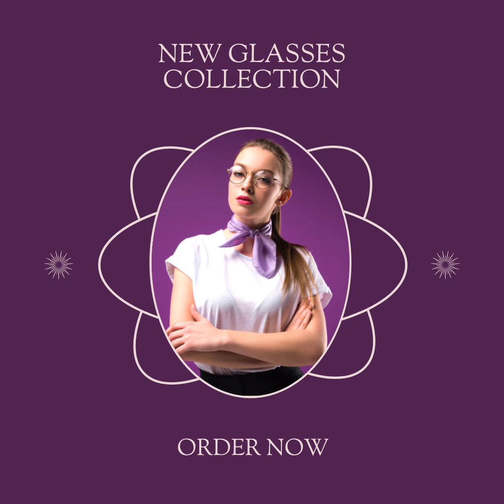Platilla de diseño New Eyewear Collection Purple Instagram