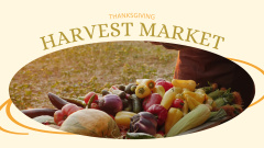 Ripe Fruits And Vegetables On Harvest Market On Thanksgiving