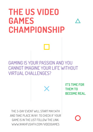 Video games Championship Poster tervezősablon