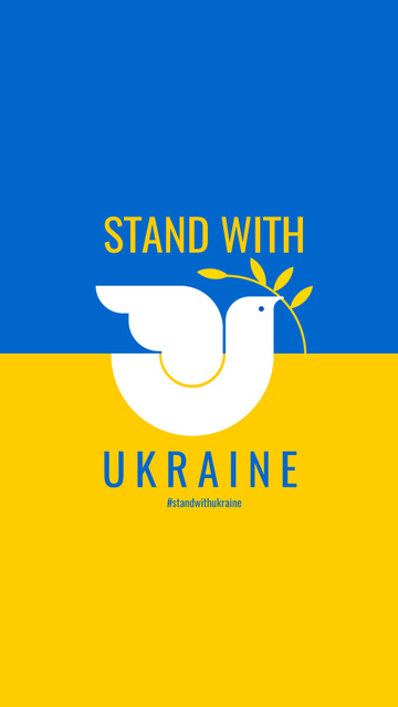 Pigeon with Phrase Stand with Ukraine Instagram Story – шаблон для дизайну