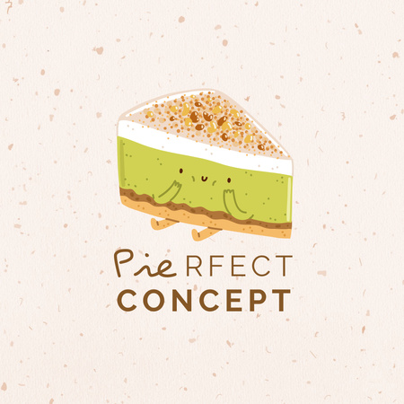 Plantilla de diseño de carácter lindo pastel delicioso Logo 