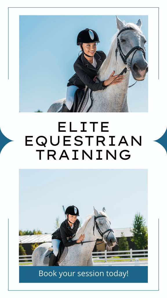 Szablon projektu Elite Horse Riding Training Session With Booking Instagram Story
