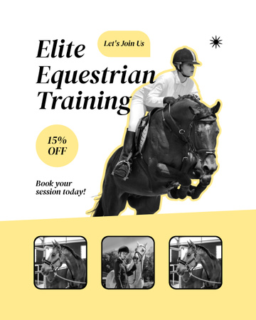 Prestigious Equine Training Center At Lowered Costs Instagram Post Vertical Design Template