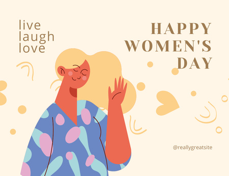 Ontwerpsjabloon van Thank You Card 5.5x4in Horizontal van Leuke inspirerende zin op Internationale Vrouwendag