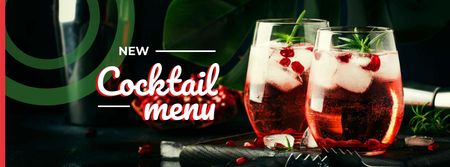 Glasses with iced drinks Facebook cover Design Template