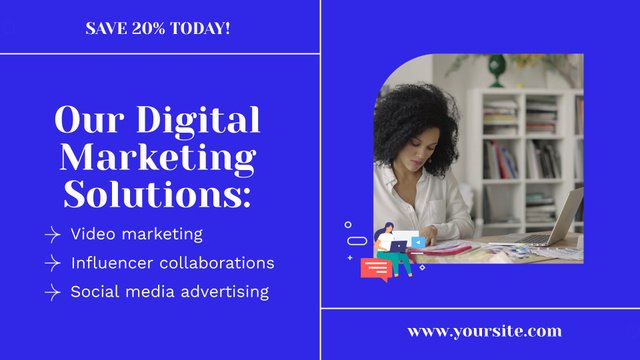 Influential Digital Marketing Solutions Offer At Discounted Rates Full HD video Πρότυπο σχεδίασης
