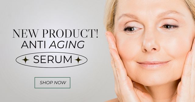 Plantilla de diseño de Anti Aging Serum Skincare Sale Facebook AD 
