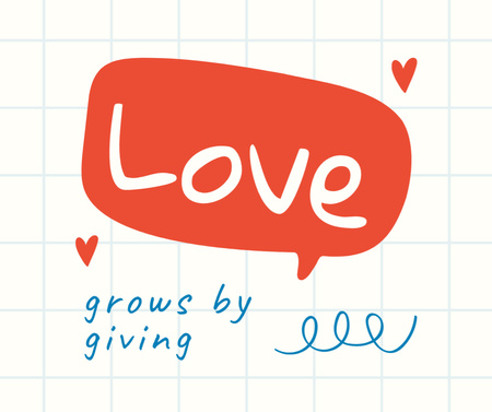 Plantilla de diseño de Cita sobre el amor con corazoncitos rojos Facebook 