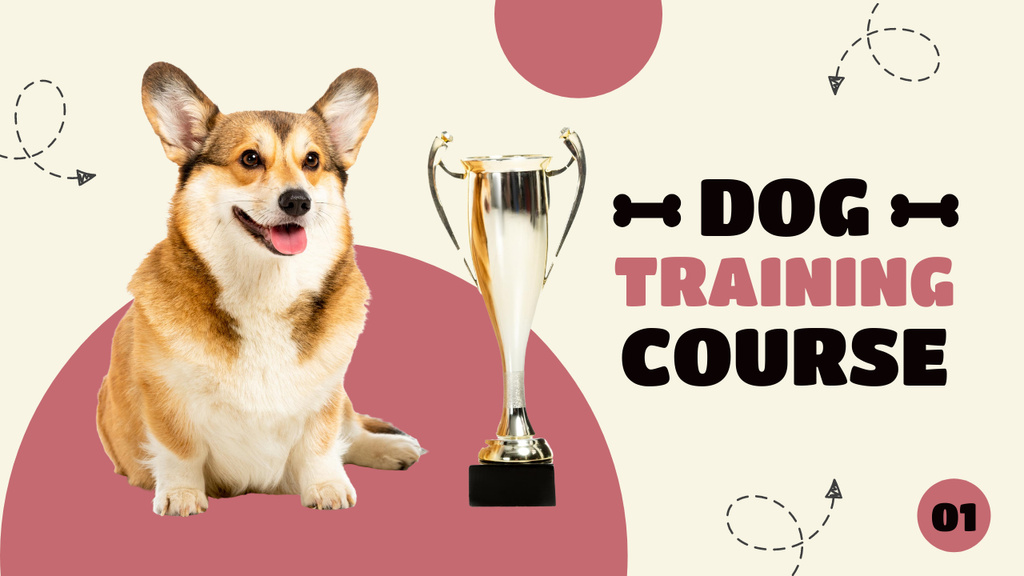 Ontwerpsjabloon van Youtube Thumbnail van Dog Training Course