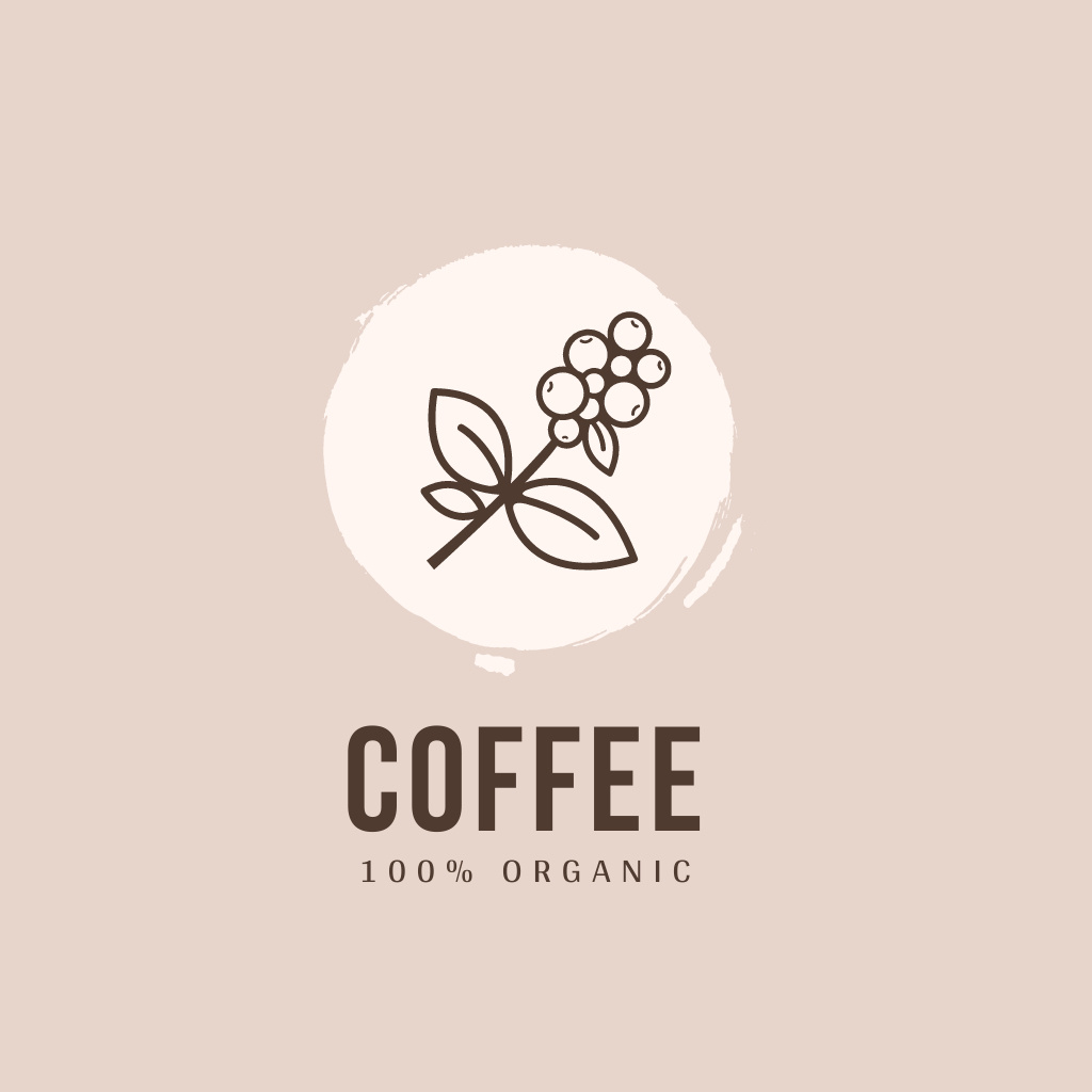Rich Flavors Of Organic Coffee Logoデザインテンプレート