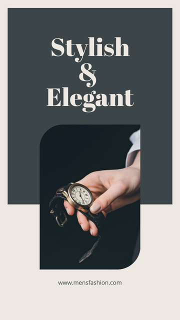 Sale Announcement with Man holding Stylish Watch Instagram Story tervezősablon