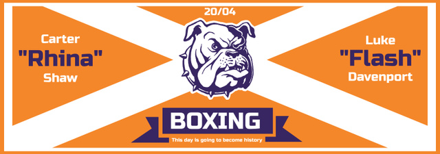 Boxing Match Announcement Bulldog on Orange Background Tumblr – шаблон для дизайна