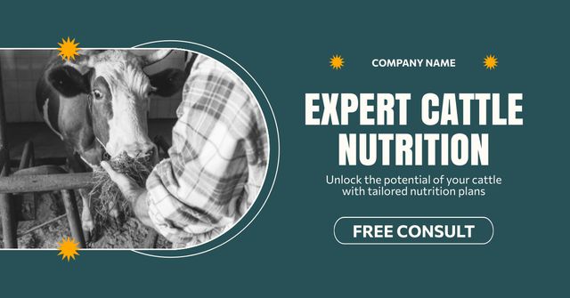 Nutrition for Animals at Cattle Farm Facebook AD Design Template