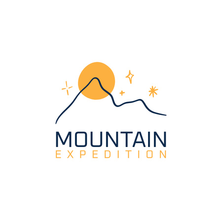 Mountain Expedition Announcement Logo Design Template
