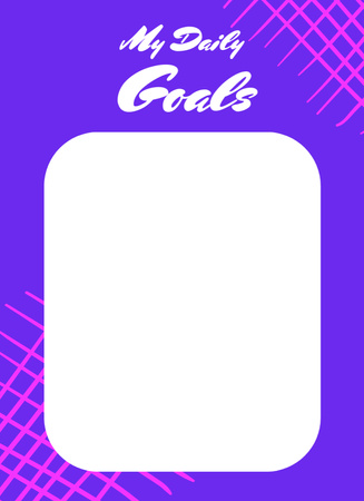 Daily Goals List in Bright Purple Notepad 4x5.5in Design Template