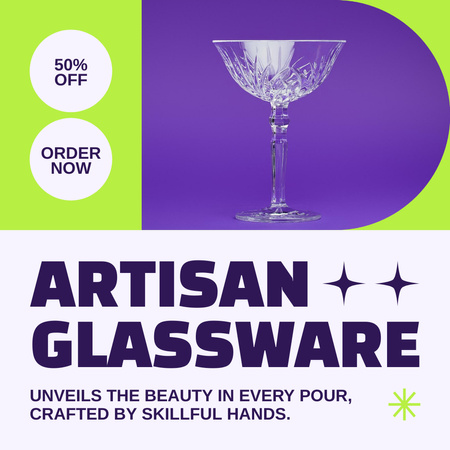 Artisan Glass Drinkware At Half Price Instagram Design Template