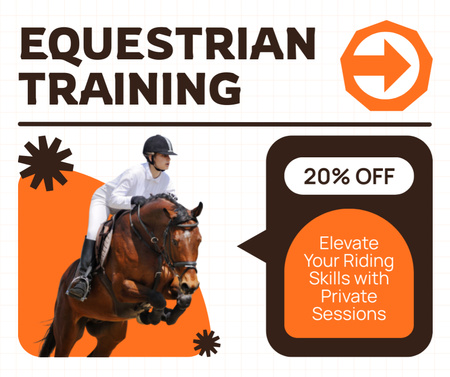 Platilla de diseño Equestrian Training With Private Session At Discounted Rates Facebook