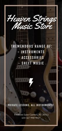 Guitars in Music Store Flyer DIN Largeデザインテンプレート