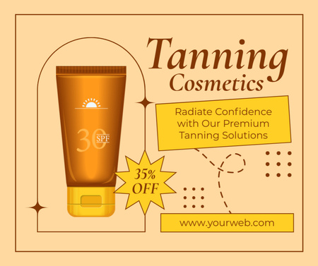 Tanning Cosmetics for Shining Beauty Facebook Design Template